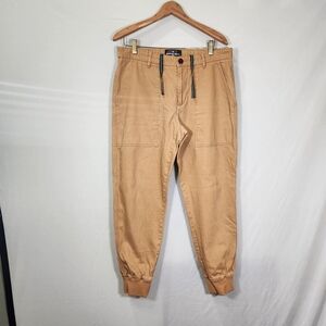 2 Fo 20 Tan Cargo Joggers with Drawstring Waist and Elastic Cuffs